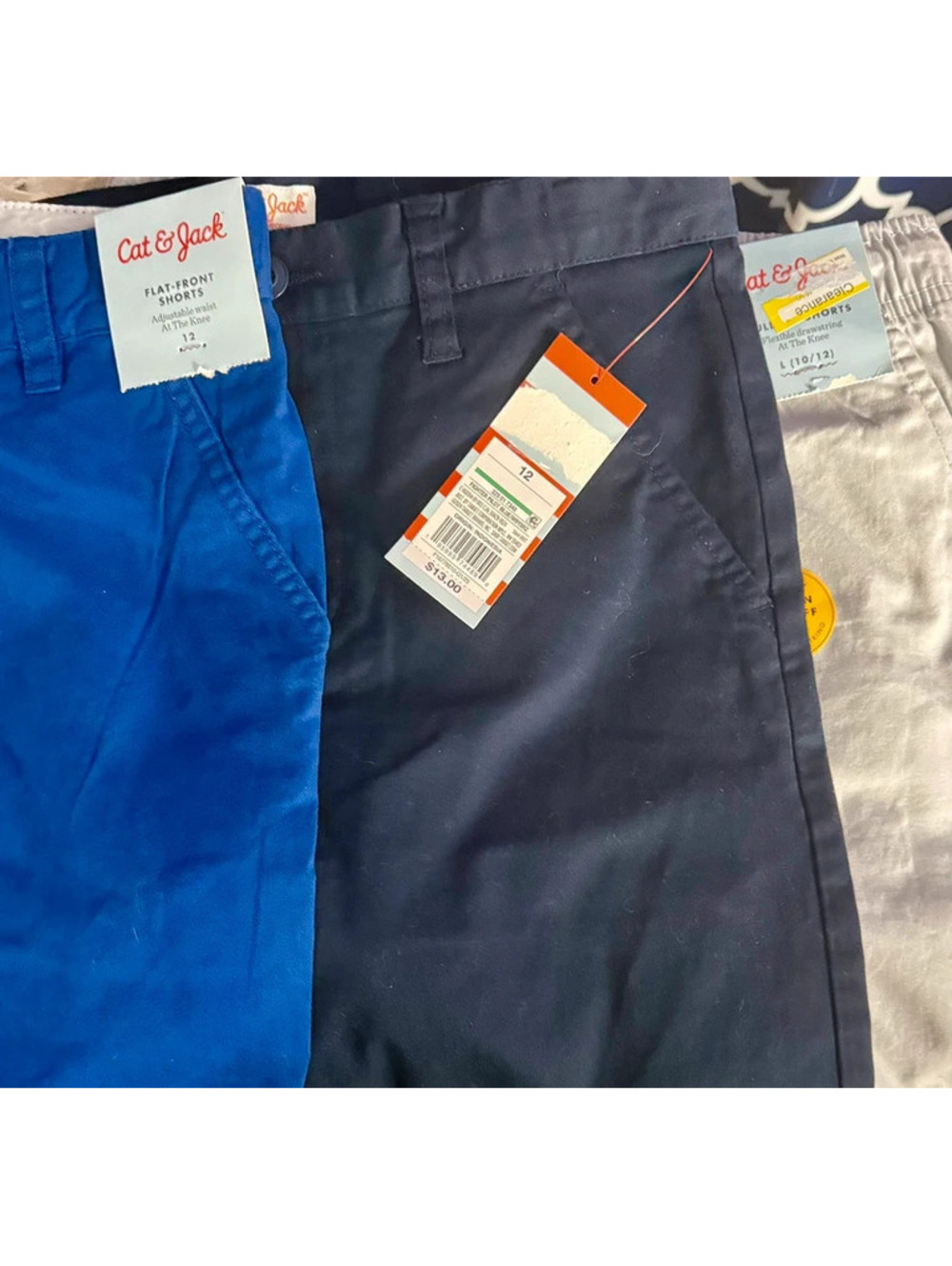 Cat & Jack Boys' Size 12 Shorts 3-Pack - Navy, Gray, and Blue School Shorts